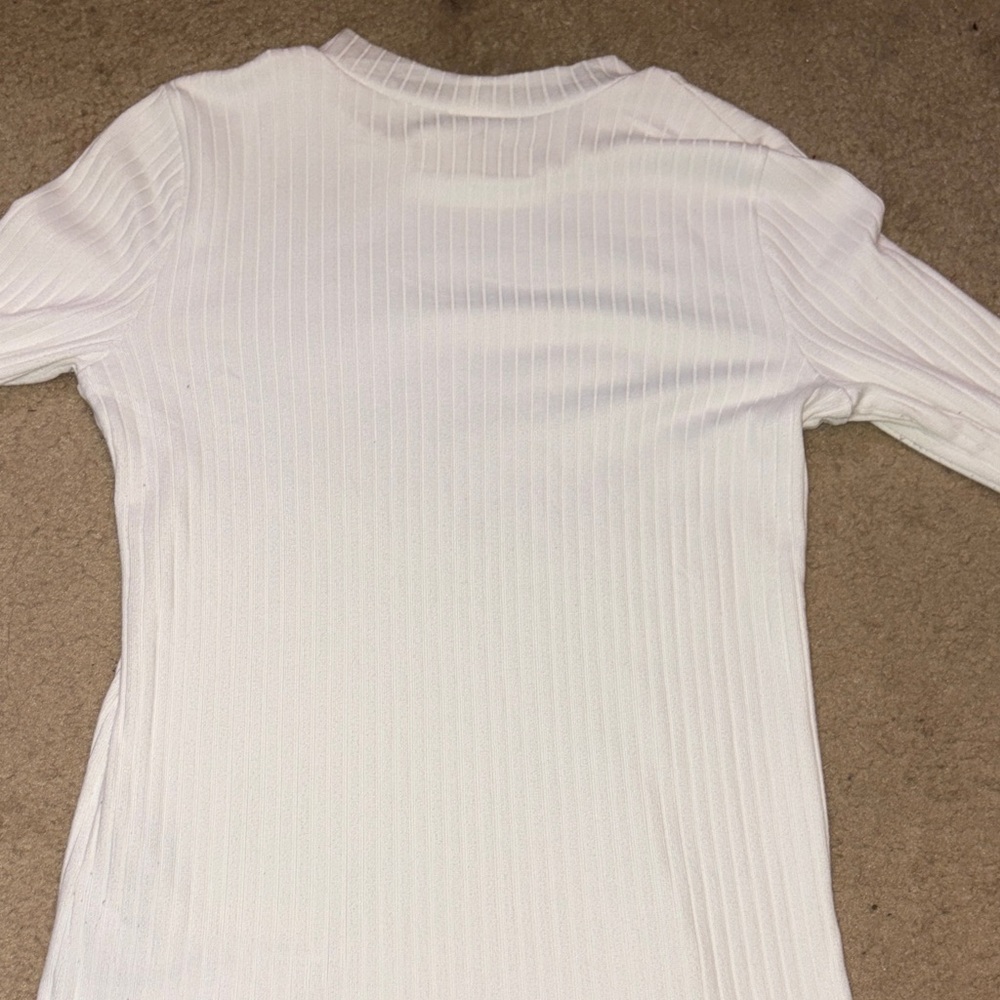 abercrombie kids White Ribbed Crewneck Top - Picture 4 of 4